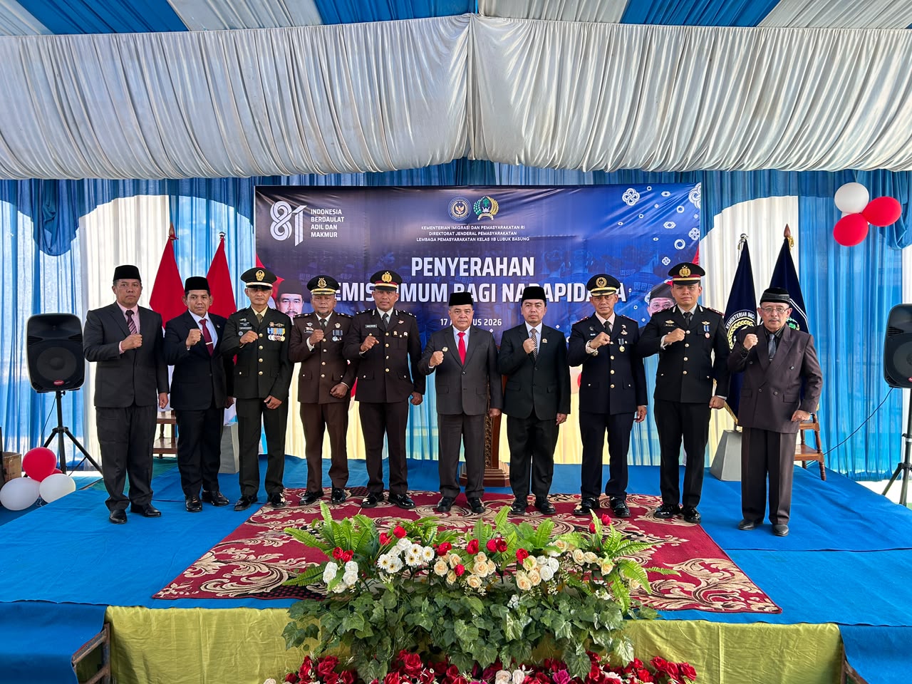 Ketua DPRD Agam Hadiri Penyerahan Remisi HUT ke-81 RI di Lapas Lubuk Basung